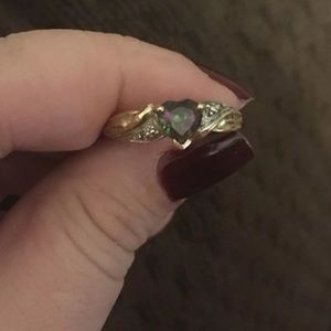 Fire stone 10k gold ring